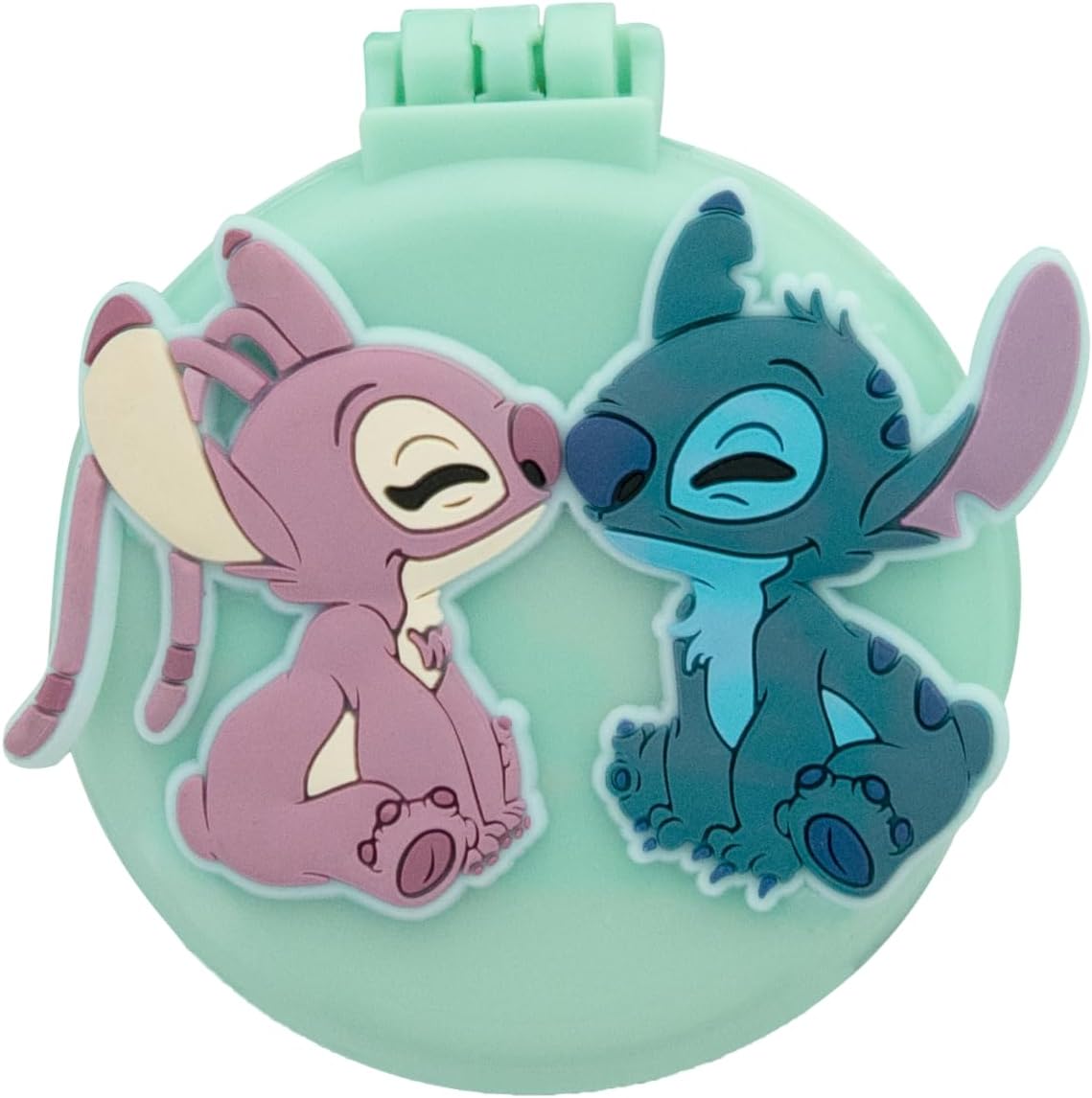 Brosse à cheveux pliable ultra-compacte pour enfants : démêlage doux avec miroir intégré Lilo & Stitch