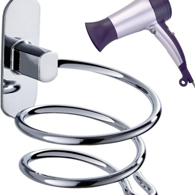 Support de sèche-cheveux en acier inoxydable : solution élégante et pratique pour salle de bain et chambre à coucher