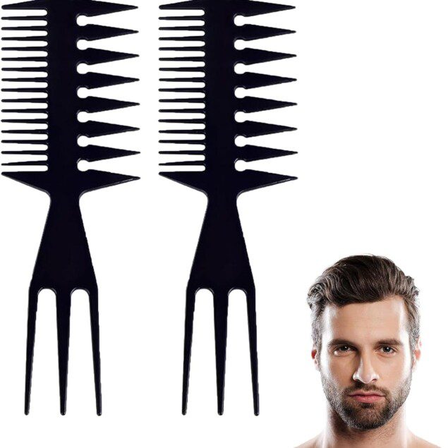 Peignes en plastique 3-en-1 : l'ensemble de brosses antistatiques pour hommes, idéal pour un démêlage professionnel et une coiffure élégante