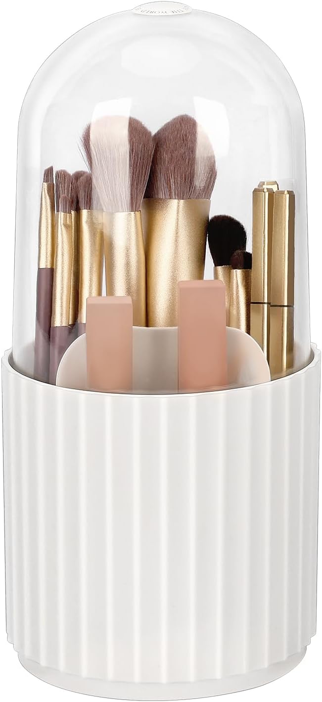 Porte pinceaux de maquillage rotatif : l'organisateur élégant pour votre salle de bain