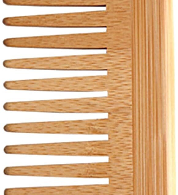 Peigne en bois antistatique : le démêlant idéal pour tous types de cheveux   Peigne à dents larges en bambou naturel pour hommes et femmes, doux pour vos cheveux