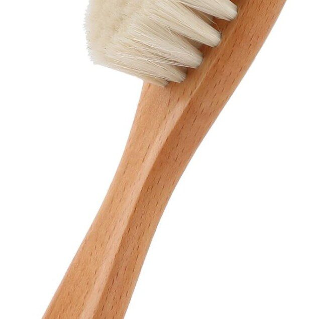 Brosse à cheveux bébé : poils de chèvre doux en bois pour apaiser le cradle cap des nouveaux-nés