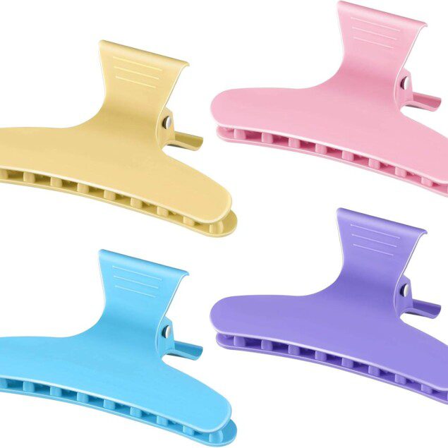 Pince à papillon multicolore : l'outil idéal pour coiffeurs professionnels 4 pièces de pinces à papillon pour sectionner les cheveux avec élégance et précision