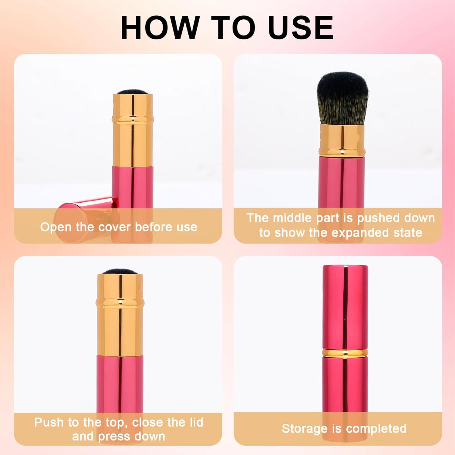 Pinceaux de maquillage rétractables Kabuki : l’accessoire idéal pour un teint parfait en voyage – Image 5