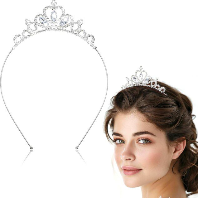 Diadème de princesse en cristal pour femme : l'accessoire idéal pour sublimer vos concours de beauté et vos événements festifs