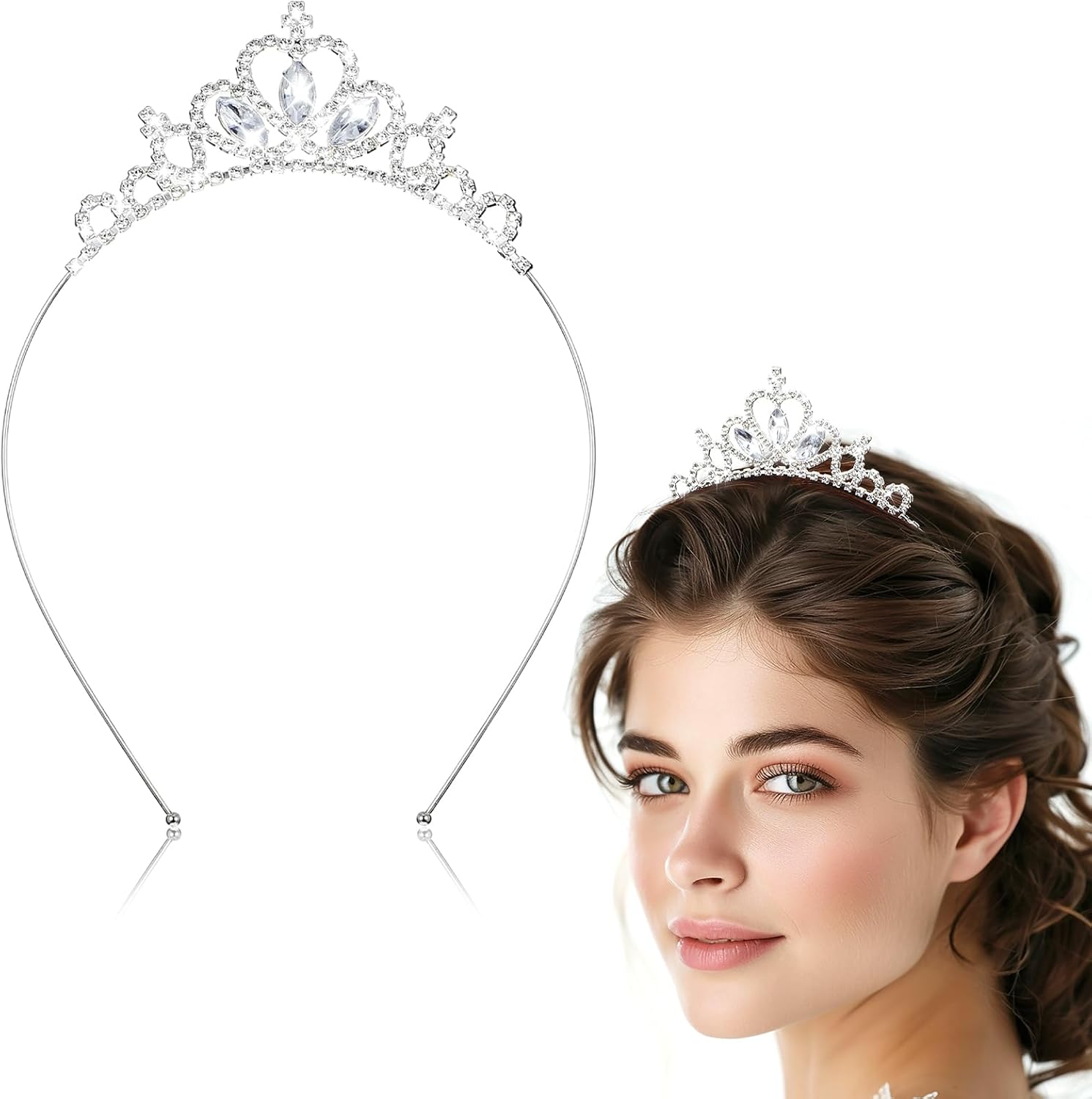 Diadème de princesse en cristal pour femme : l'accessoire idéal pour sublimer vos concours de beauté et vos événements festifs