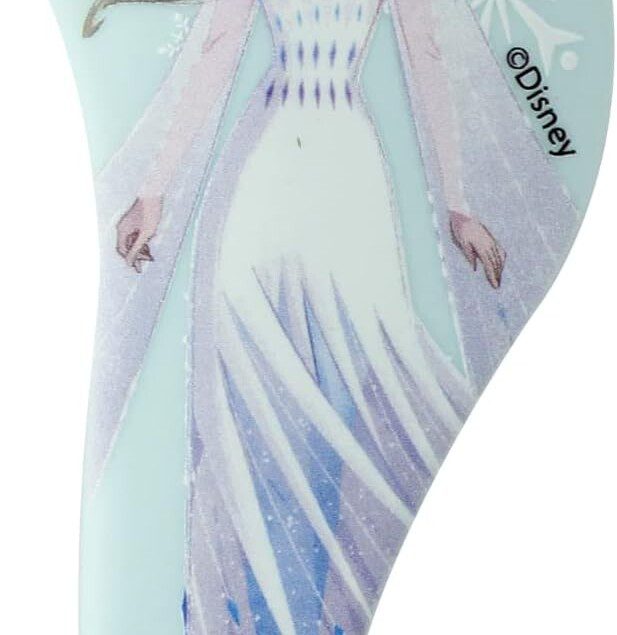 Brosse démêlante compacte Elsa : le soin des cheveux pour les fans de Disney   Démêlage rapide et sans douleur avec picots flexibles, idéale pour les enfants