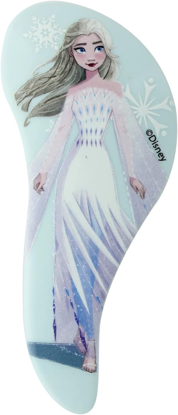 Brosse démêlante compacte Elsa : le soin des cheveux pour les fans de Disney   Démêlage rapide et sans douleur avec picots flexibles, idéale pour les enfants