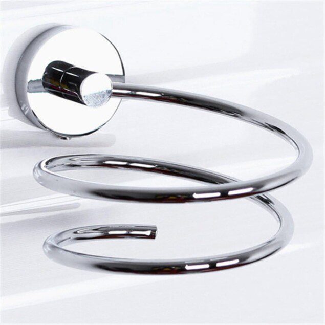 Porte sèche-cheveux en acier inoxydable : solution élégante pour salle de bain moderne