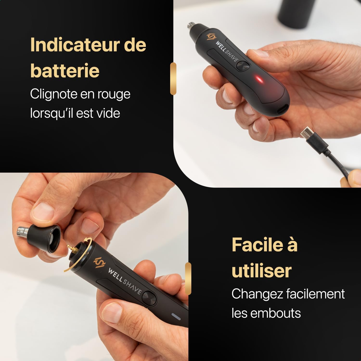 Wellshave : tondeuse à poils de nez 2 en 1 pour hommes et femmes, l’alliée incontournable pour une hygiène parfaite et un look soigné – Image 5