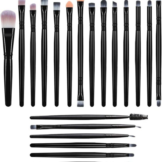 Pinceaux maquillage : ensemble de 20 pièces pour un teint parfait et des yeux sublimés   Idéal pour les passionnées de beauté, ce set offre douceur et précision avec des poils synthétiques sans cruauté