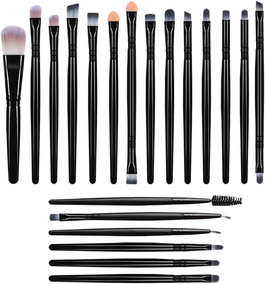 Pinceaux maquillage : ensemble de 20 pièces pour un teint parfait et des yeux sublimés   Idéal pour les passionnées de beauté, ce set offre douceur et précision avec des poils synthétiques sans cruauté