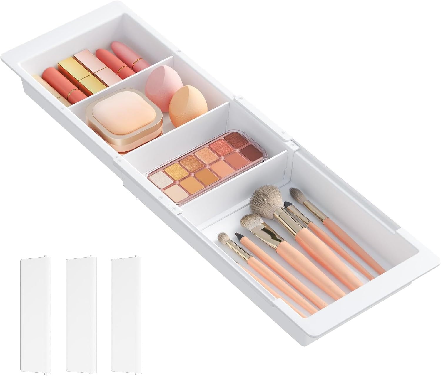 Organisateur de tiroirs réglable pour coiffeuse et cuisine : optimisez votre espace avec style