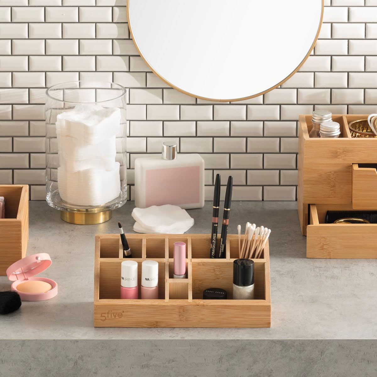 Organisateur en bambou naturel 23 x 9 cm : l'accessoire élégant pour un bureau zen et bien rangé – Image 2
