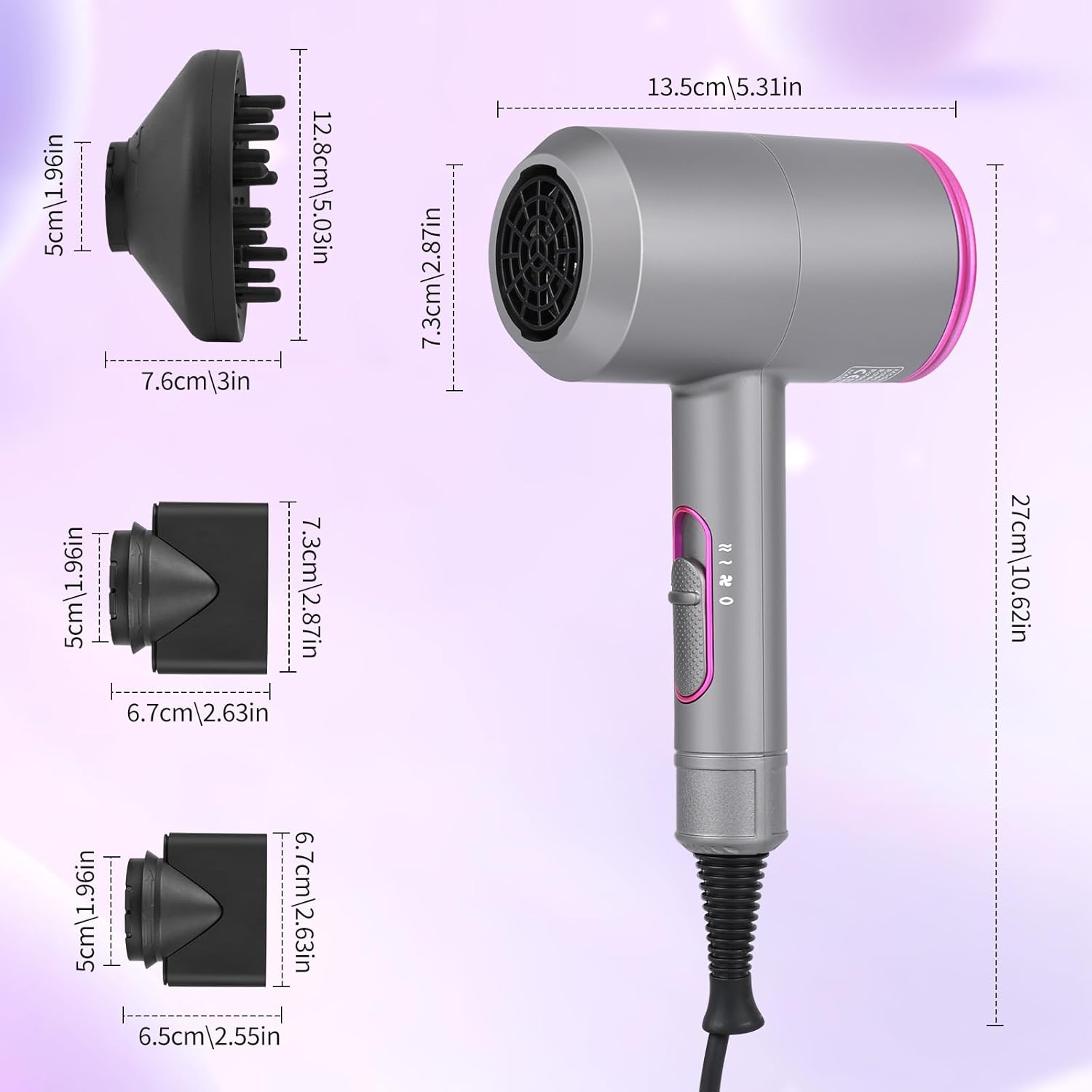 Sèche-cheveux professionnel 2000W : séchage rapide et polyvalent pour toute la famille – Image 8