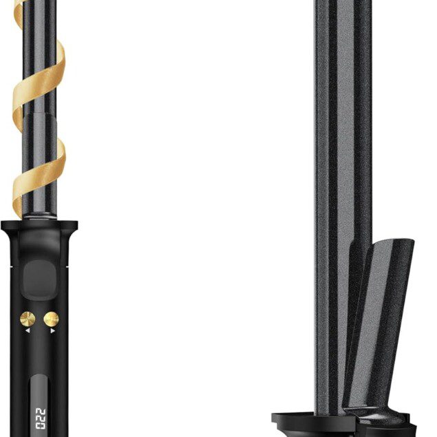 Fer à boucler rotatif automatique 19 mm : pour des petites boucles élégantes et durables, avec huile d'argan et kératine