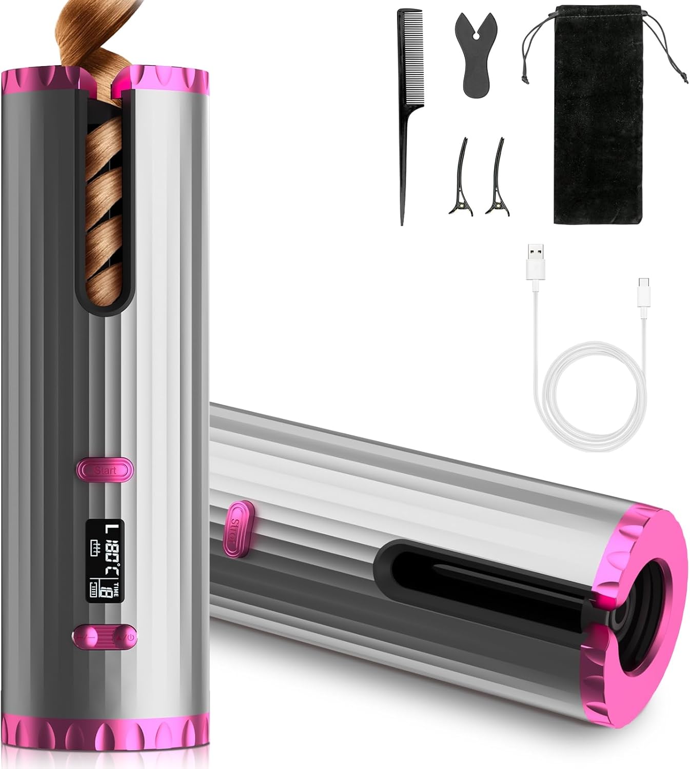 Fer à friser automatique : le compagnon idéal pour des boucles parfaites sans fil 6 températures et 10 minuteries pour un coiffage sur mesure et rapide