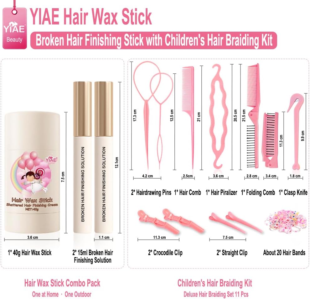 Kit de cire pour cheveux : une solution idéale pour les femmes aux cheveux frisés et rebelles Set d'accessoires de coiffure pour enfants et gel non gras pour un style impeccable – Image 3