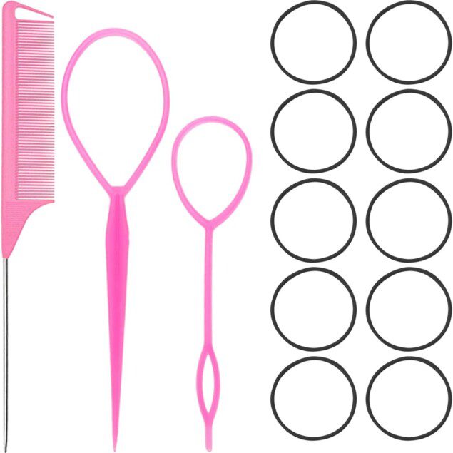 Accessoires de coiffure : lot de 3 outils et 10 élastiques pour une coiffure parfaite    Idéal pour les femmes souhaitant créer des tresses élégantes et des queues de cheval stylées