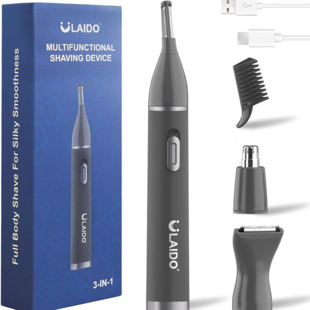 Tondeuse nez et oreilles 3-en-1 : l'outil de précision idéal pour les hommes Éliminez efficacement les poils indésirables et assurez-vous un look soigné grâce à sa recharge USB pratique