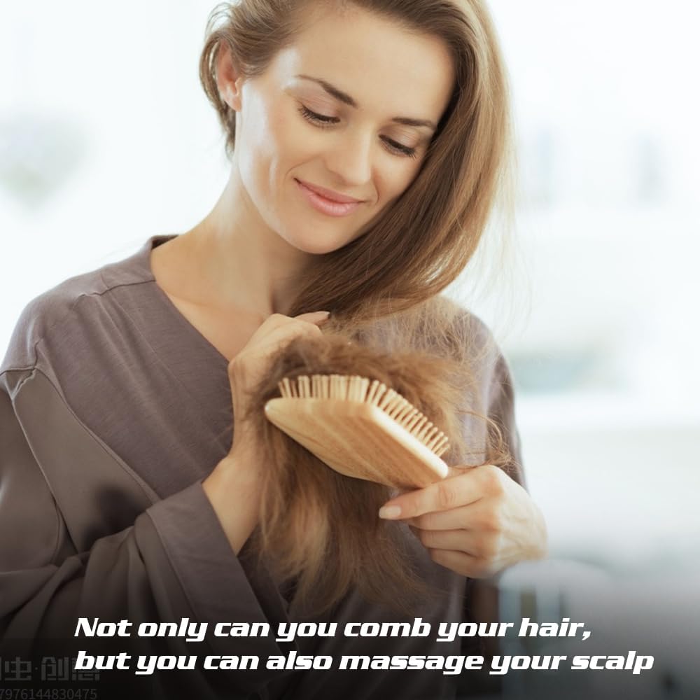 Brosse en bambou pour cheveux : un soin antistatique et anti-frisottis pour toute la famille – Image 7