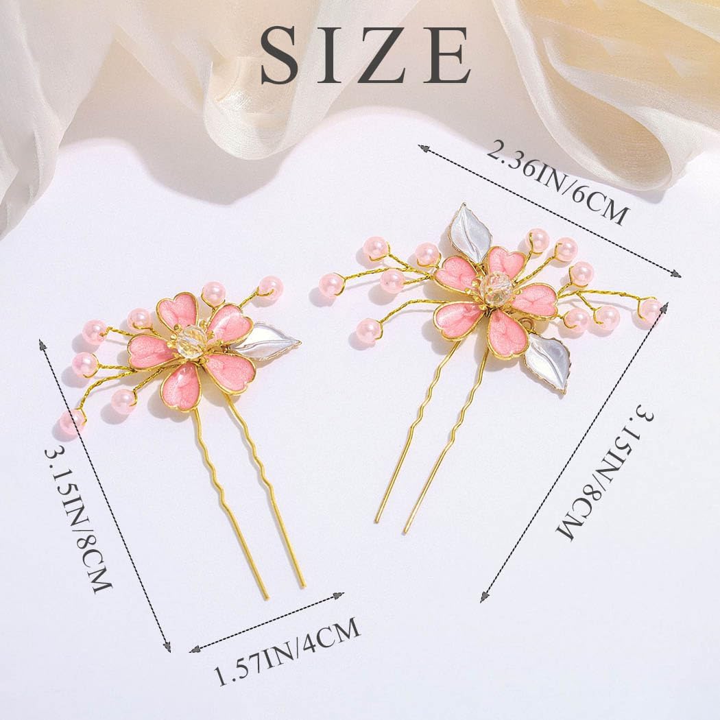 Épingles à cheveux en rose et perle : accessoires élégants pour mariées et demoiselles d’honneur – Image 5