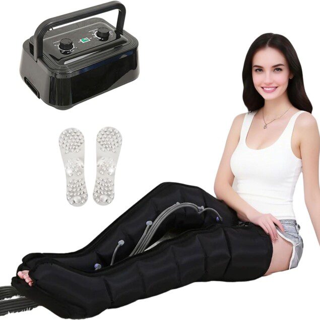 Appareil de massage à compression d'air : pressothérapie pour jambes et ventre, idéal pour un drainage lymphatique complet
