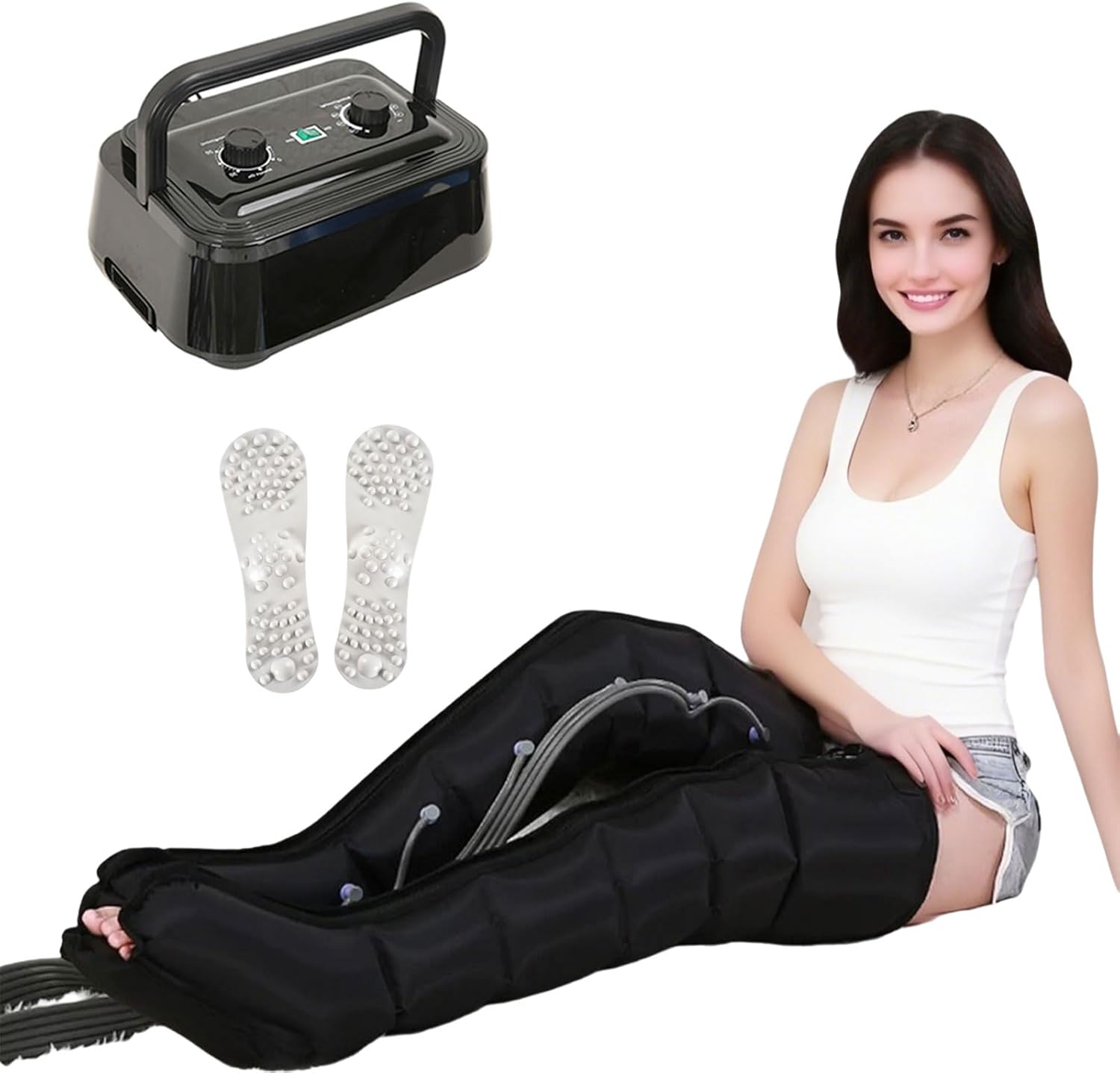 Appareil de massage à compression d'air : pressothérapie pour jambes et ventre, idéal pour un drainage lymphatique complet