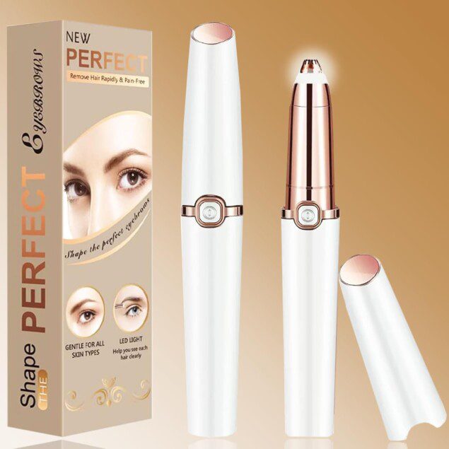 Épilateur à sourcils : épilation améliorée et sans douleur pour homme et femme  Tondeuse personnelle élégante pour lèvres supérieures, nez, sourcils, bras et jambes