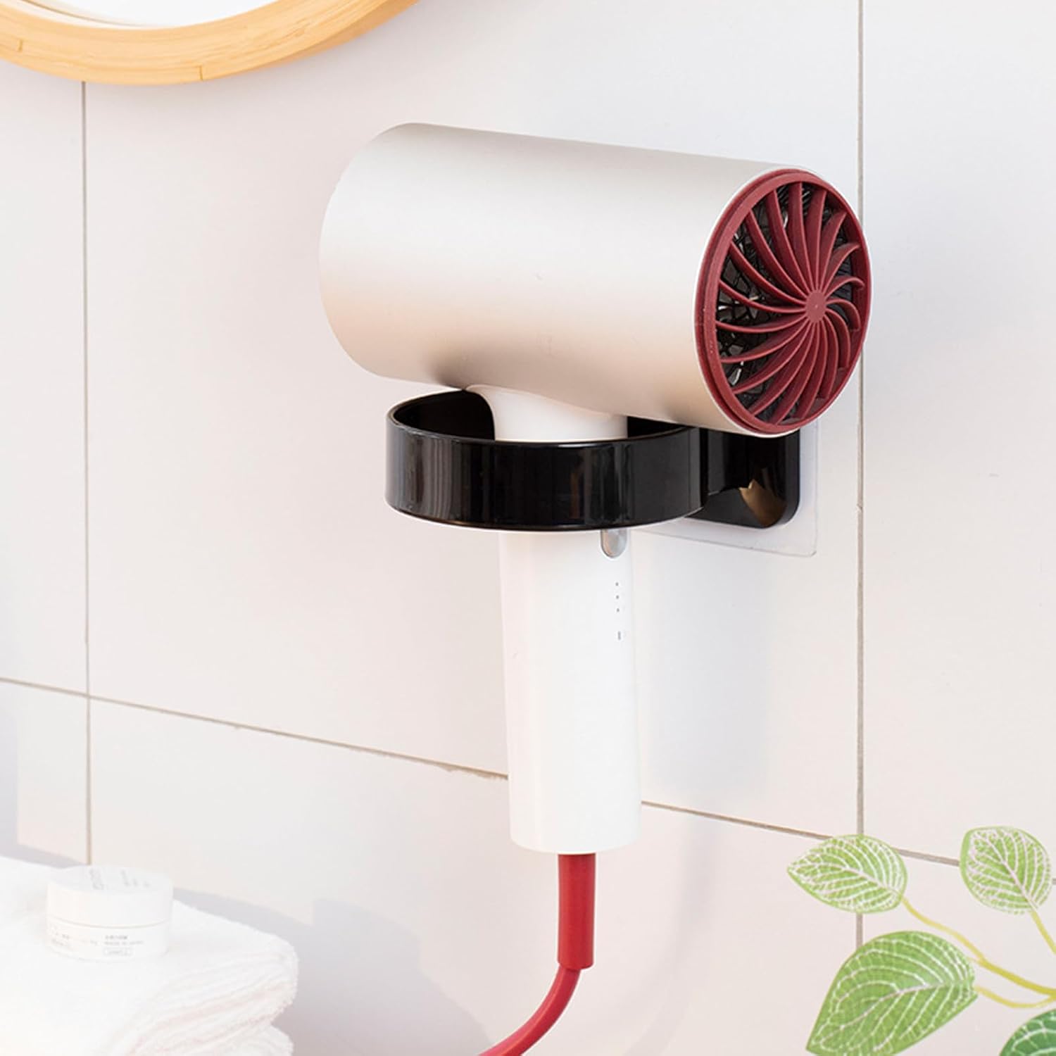 Support de sèche cheveux sans perçage : un accessoire mural élégant pour salle de bains ou chambre à coucher – Image 6