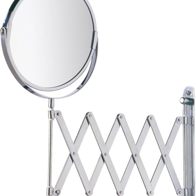 Miroir cosmétique mural à bras télescopique orientable : l'accessoire essentiel pour un maquillage parfait