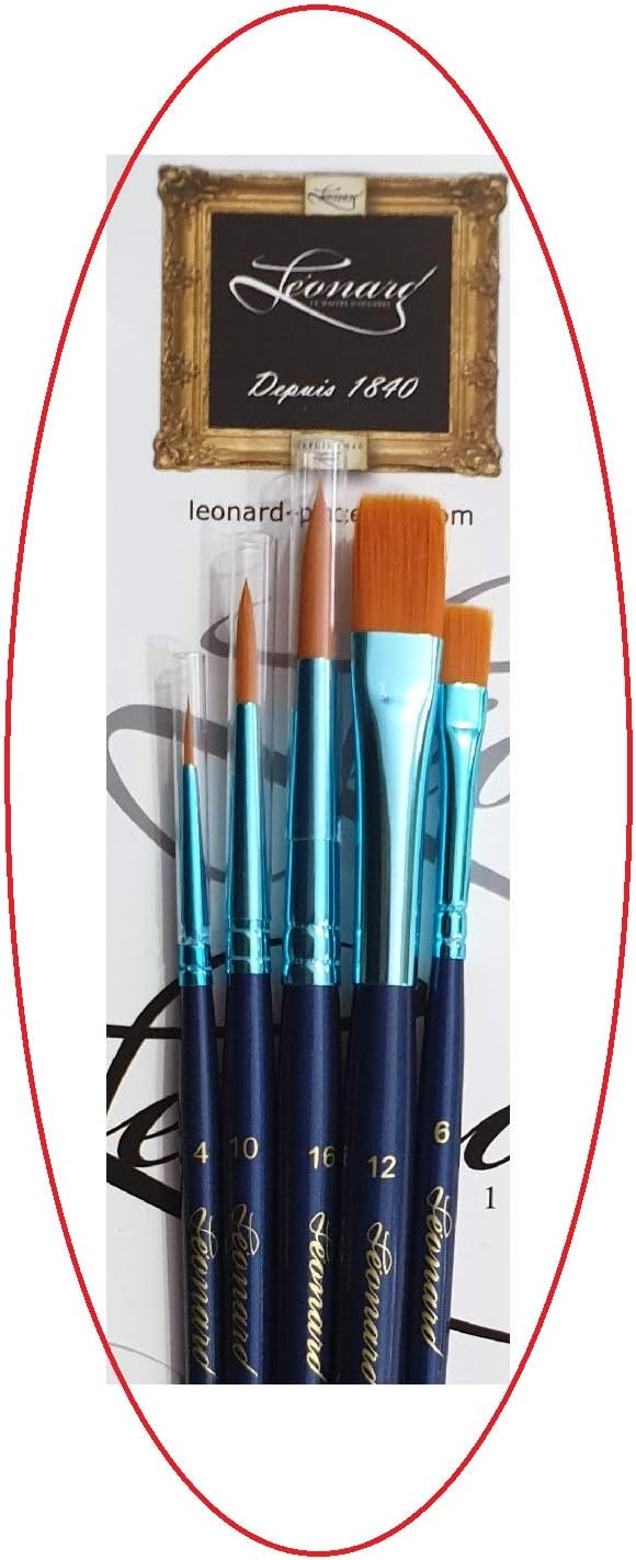 Pinceaux de peinture synthétiques pour artistes : set de 5 pièces idéal pour aquarelle, huile et acrylique – Image 4