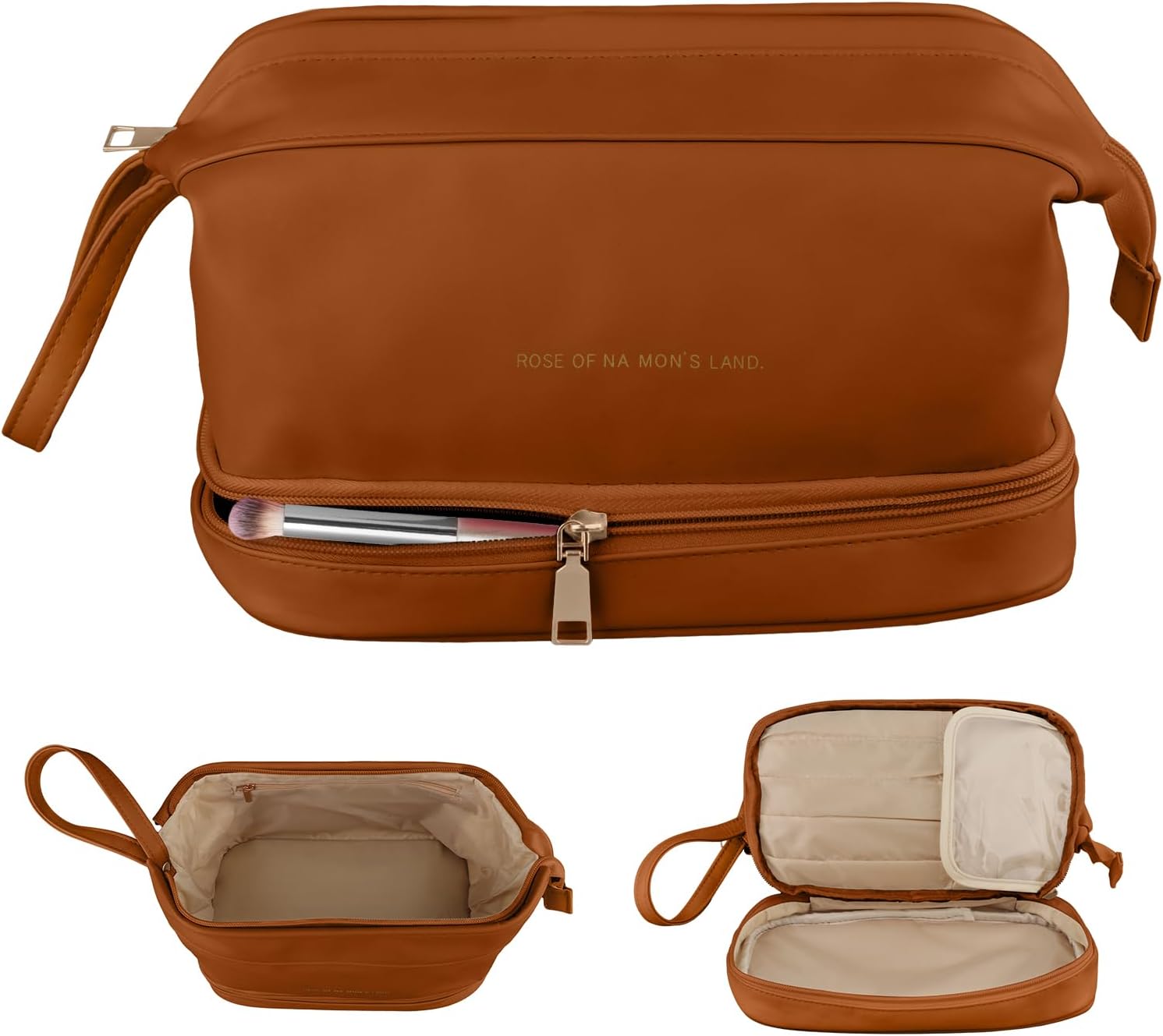 Trousse de toilette femme : l'élégant organisateur de maquillage en cuir pour un voyage sans désordre