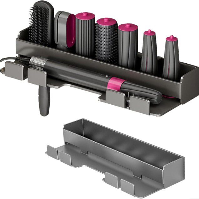 Support mural sans perçage pour sèche-cheveux 7 en 1 : l'accessoire idéal pour la salle de bain
Optimisez votre espace avec ce support polyvalent pour fer à friser et fer à lisser DysonAirwrap en gris