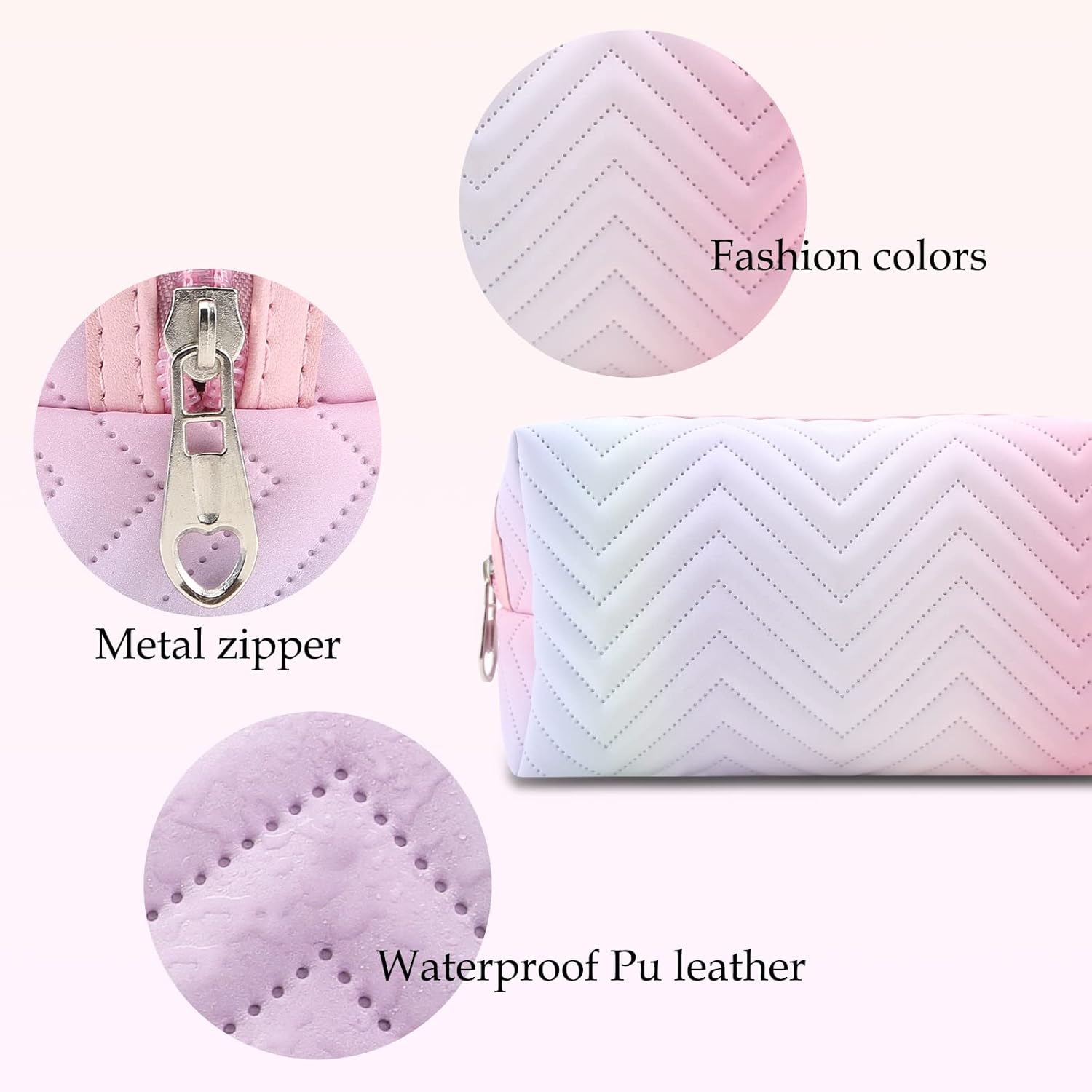 Grand sac de maquillage à fermeture éclair : le compagnon idéal pour femmes et filles en voyage Sac de toilette pliable et étanche pour un rangement pratique et élégant – Image 3