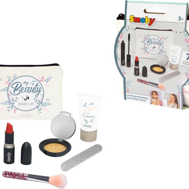 Set beauté pour enfants : trousse de maquillage avec 6 accessoires factices pour développer leur créativité