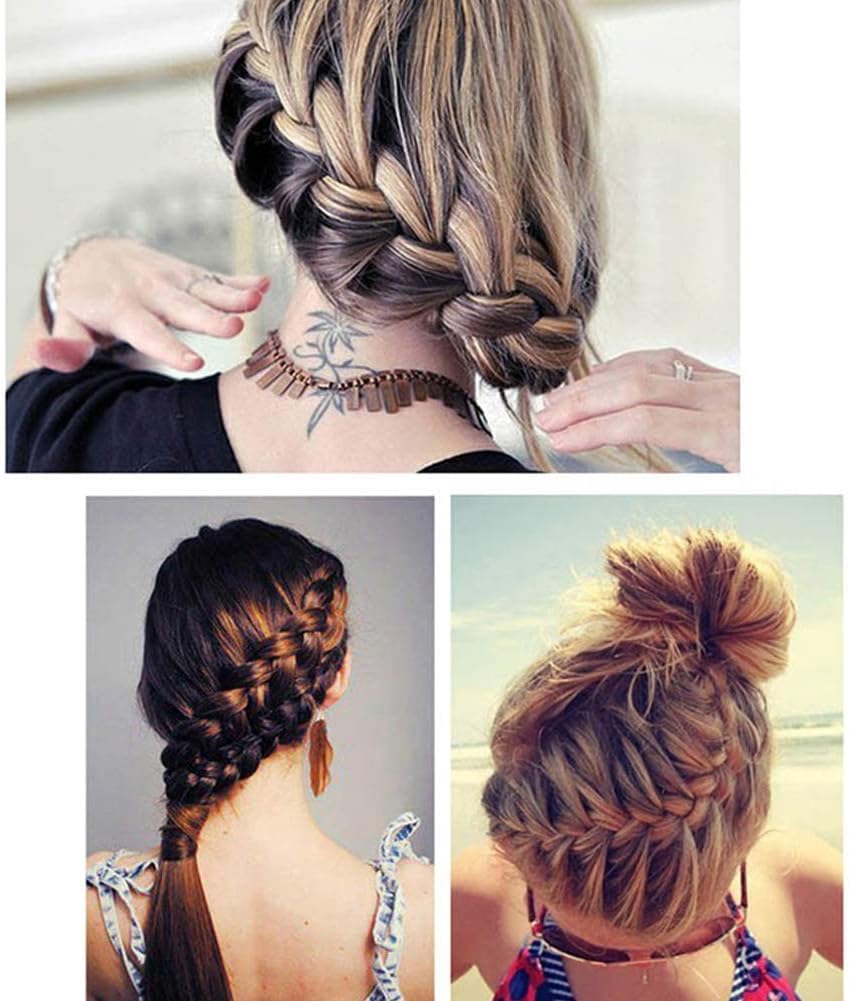 Kit de coiffure DIY : ensemble de 6 accessoires pour femmes et filles, idéal pour créer des tresses élégantes et fleuries – Image 2