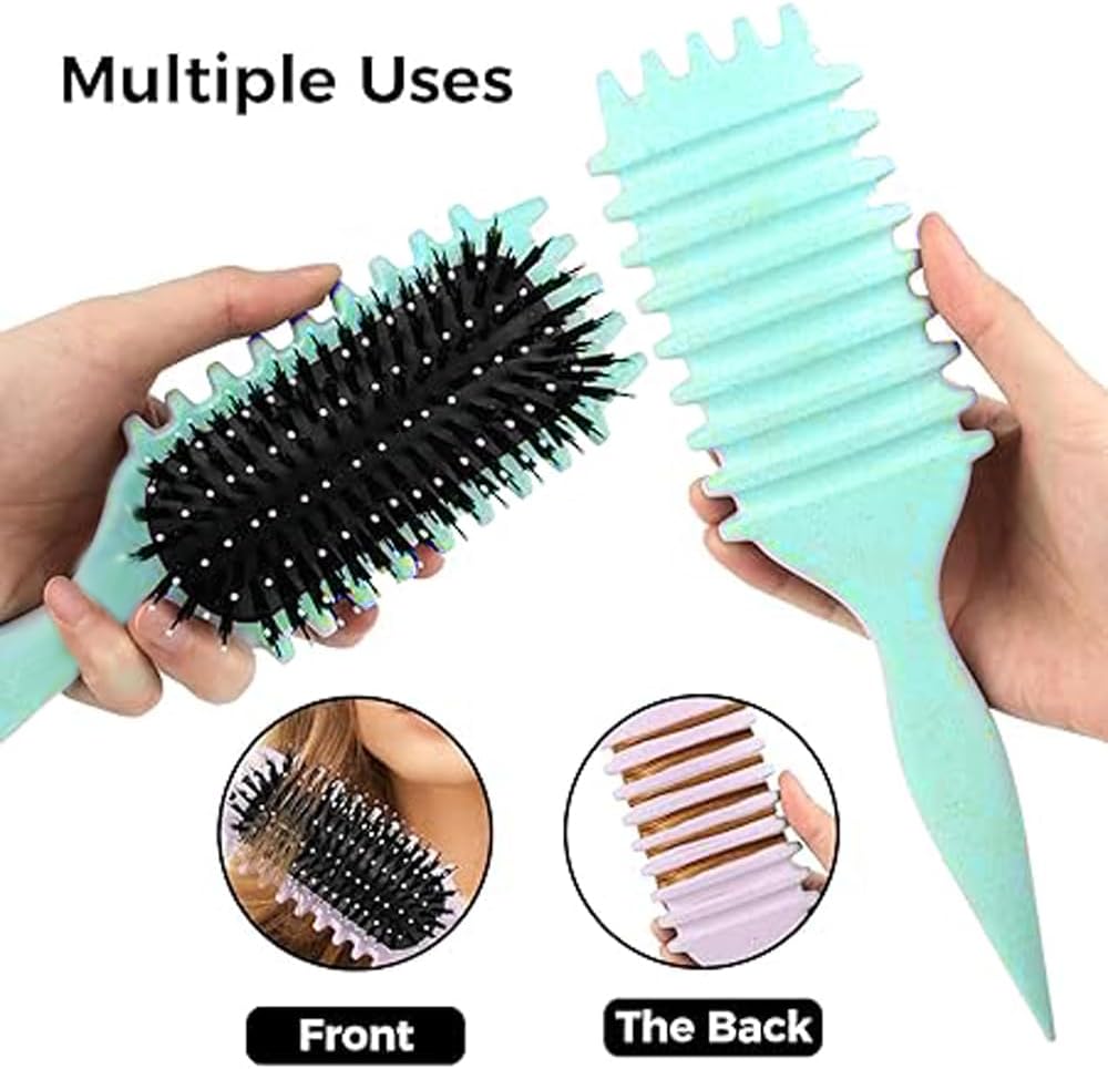 Brosse à cheveux bouclés : l'outil essentiel pour peigner et façonner vos boucles avec élégance Brosse de coiffage en poils de sanglier, idéale pour hommes et femmes souhaitant définir leurs boucles – Image 4