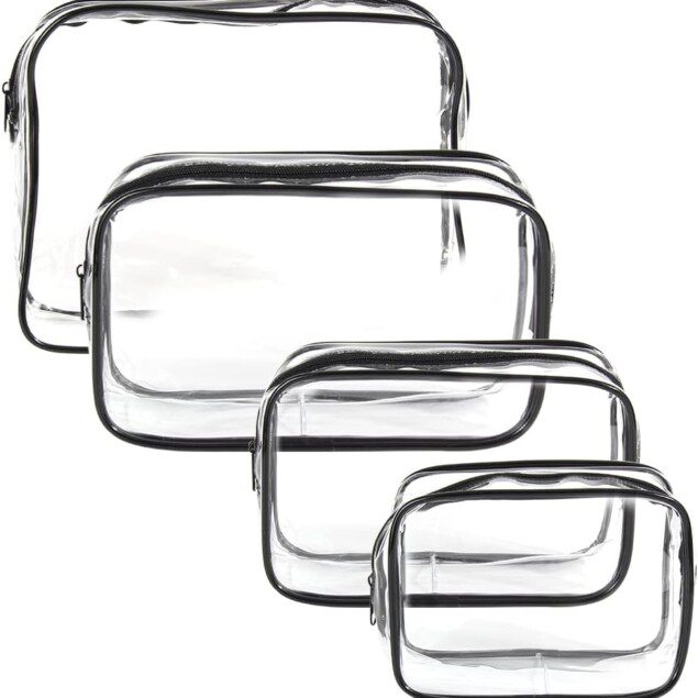 Trousse de toilette transparente 4 pcs : l'accessoire indispensable pour hommes, femmes et enfants en voyage