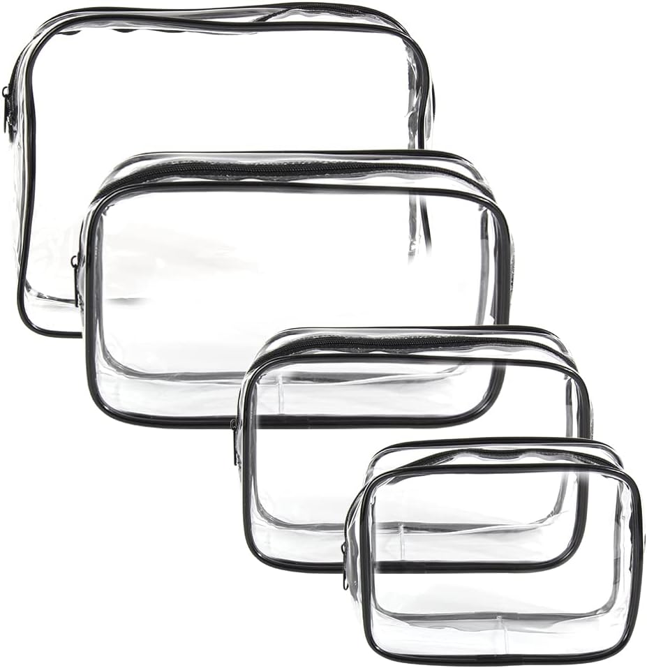 Trousse de toilette transparente 4 pcs : l'accessoire indispensable pour hommes, femmes et enfants en voyage
