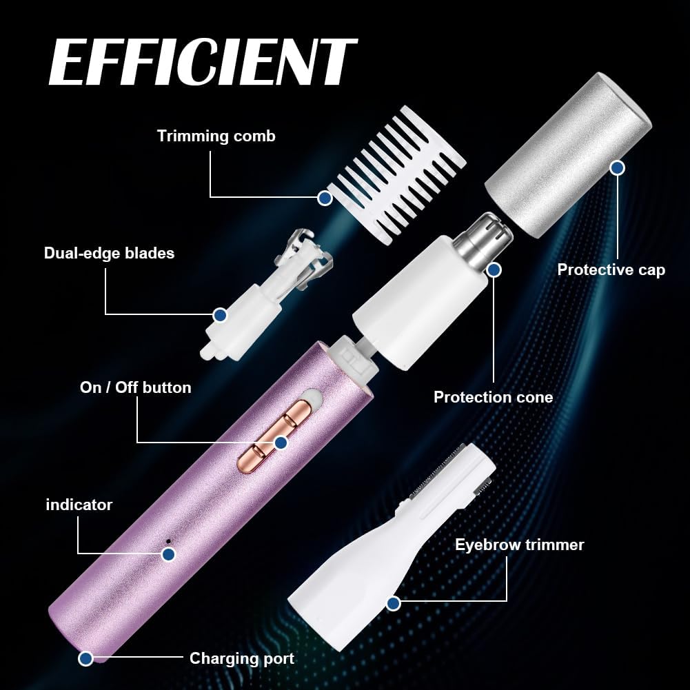 Tondeuse nez et sourcils 2 en 1 : l'outil idéal pour hommes et femmes Électrique, étanche et silencieuse pour un soin impeccable à domicile – Image 4
