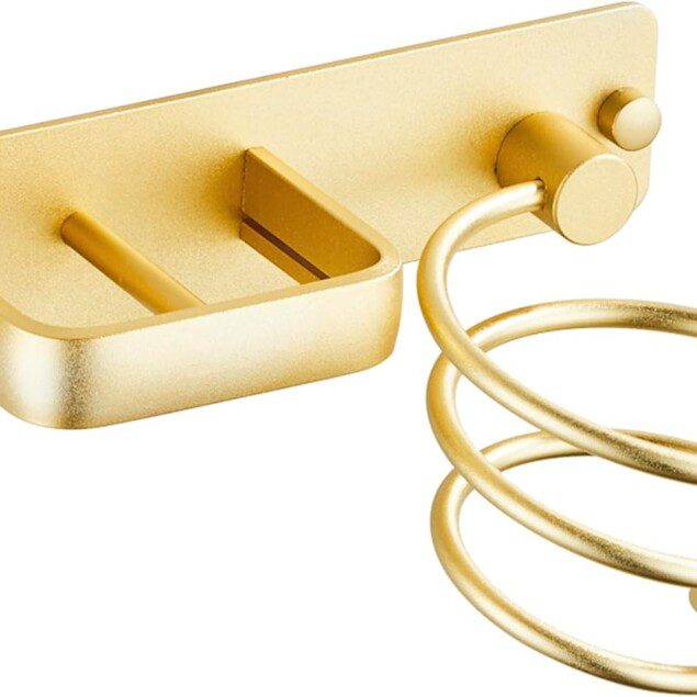 Porte sèche cheveux en métal : support mural élégant pour coiffeurs et passionnés de beauté 

## Organisez votre espace avec style et efficacité grâce à ce support polyvalent pour sèche-cheveux, lisseur et accessoires.