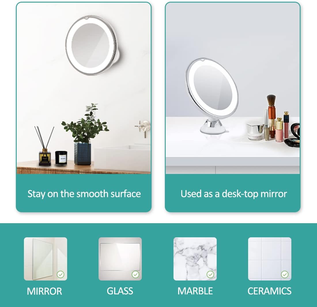 Miroir de rasage grossissant x 5 avec lumière : l'allié idéal pour les voyageurs soucieux de leur look – Image 8