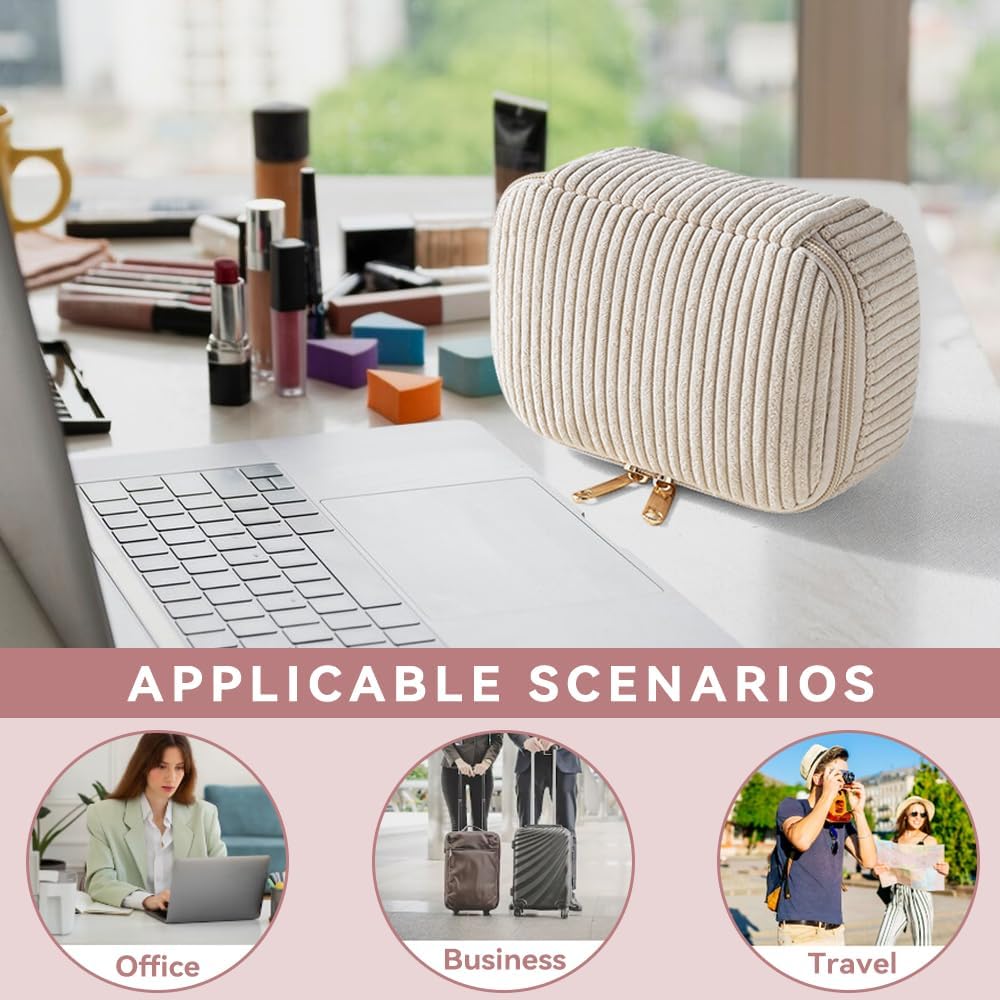 Kytpyi pochette maquillage : élégante trousse de voyage pour les passionnées de beauté Découvrez notre trousse de maquillage en velours côtelé, parfaite pour organiser vos essentiels et briller lors de vos sorties. – Image 7