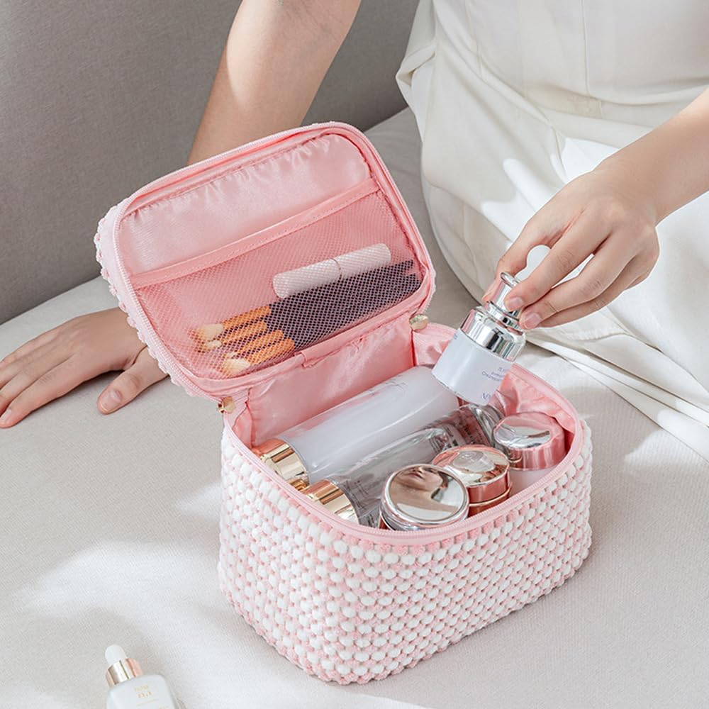 Kytpyi pochette maquillage : élégante trousse de voyage pour les passionnées de beauté Découvrez notre trousse de maquillage en velours côtelé, parfaite pour organiser vos essentiels et briller lors de vos sorties. – Image 3