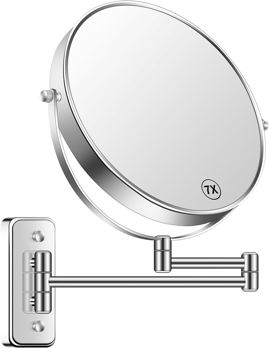 Miroir de maquillage mural : l'accessoire essentiel pour hommes et femmes Profitez d'une vue parfaite grâce à son grossissement 1X/7X et à son design pivotant à 360°