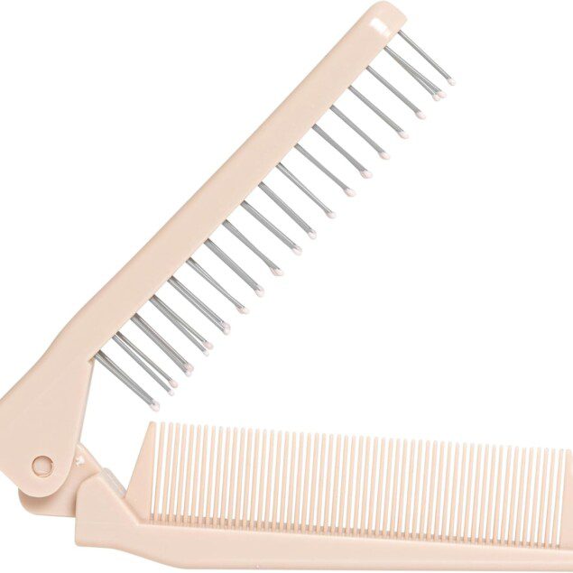 Peigne brosse à cheveux pliable : accessoire de beauté compact et pratique pour les voyageurs