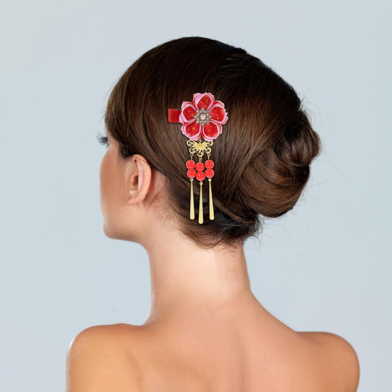 Kimono : pince à cheveux kanzashi pour filles, élégance et style floral – Image 5