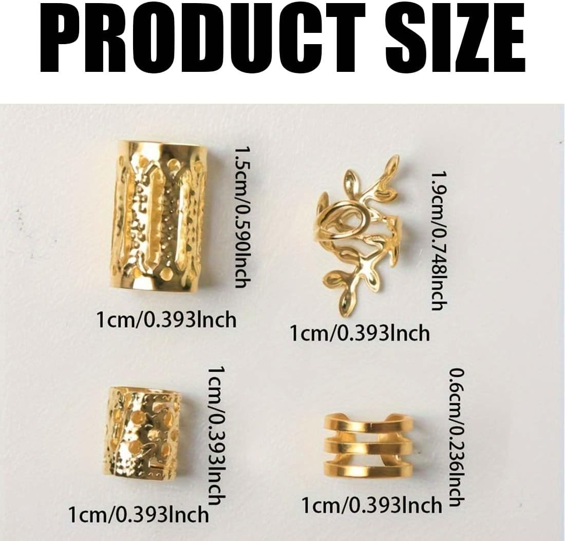 Bijoux cheveux : lot de 40 pinces à cheveux pour tresses et dreadlocks, des accessoires élégants pour hommes, femmes, filles et garçons – Image 2