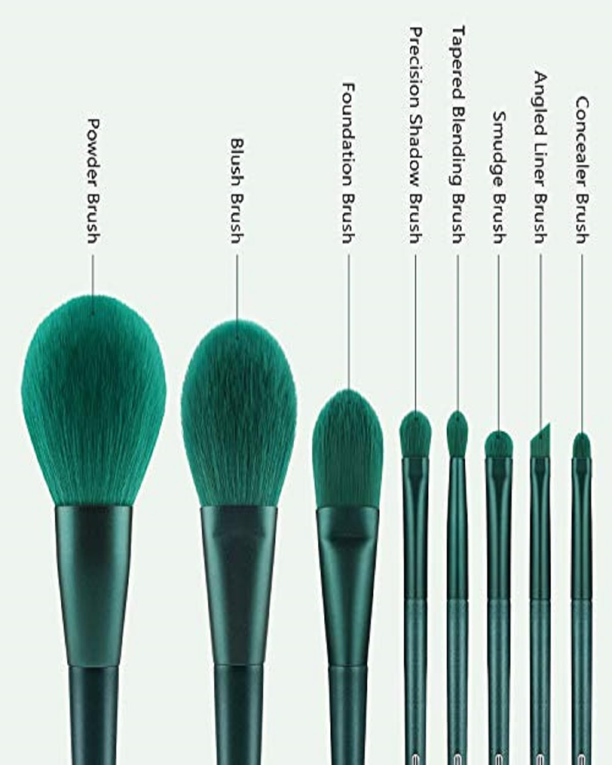 Pinceaux de maquillage professionnels : set complet de 8 pinceaux synthétiques pour un teint parfait et des yeux glamour – Image 2